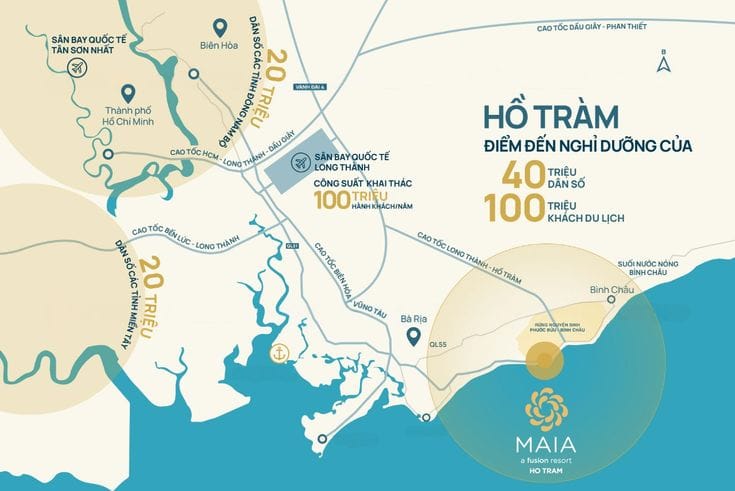 dịa điểm du lịch hấp dẫn khi có thêm cao tốc Long Thành - Hồ Tràm. Và mở ra một khu nghỉ dưỡng mới
