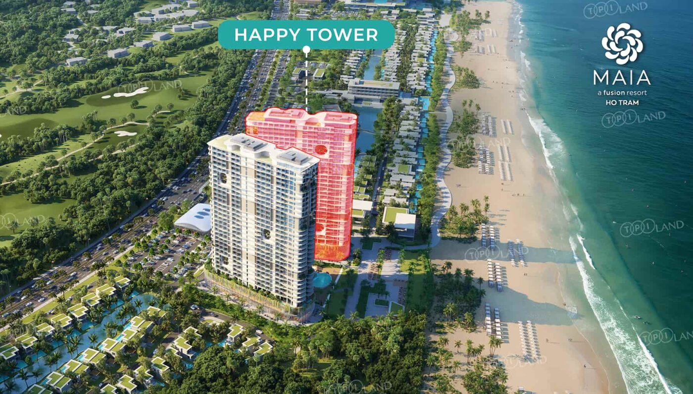 Phối cảnh Happy Tower Maia Resort Hồ Tràm